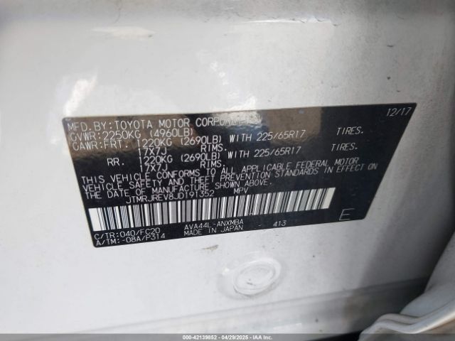 JTMRJREV8JD191352 Toyota Rav4 Hybrid Le