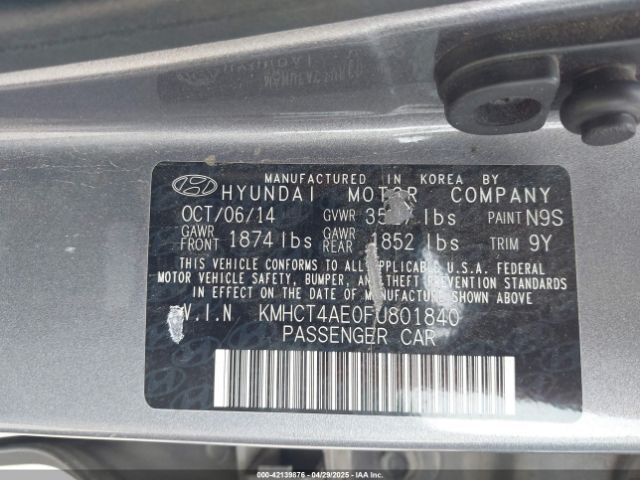 KMHCT4AE0FU801840 Hyundai ACCENT GLS
