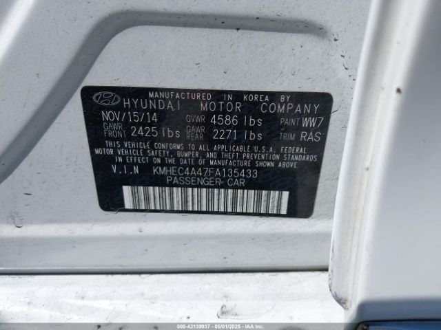 KMHEC4A47FA135433 Hyundai Sonata Hybrid Limited