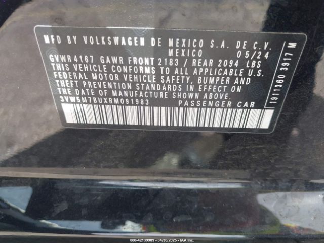 3VW5M7BUXRM091983 Volkswagen Jetta 1.5t S