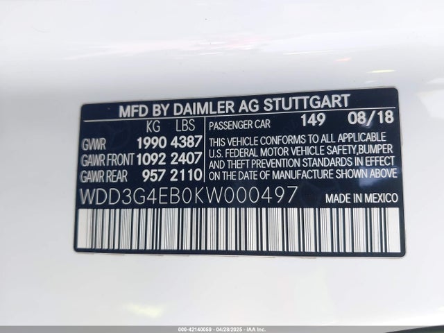 WDD3G4EB0KW000497 Mercedes-Benz m260