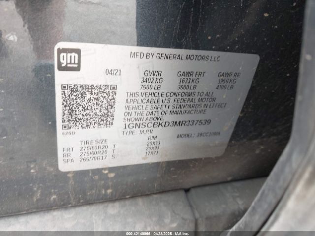2021 CHEVROLET SUBURBAN 1GNSCBKD3MR337539 Photo 8