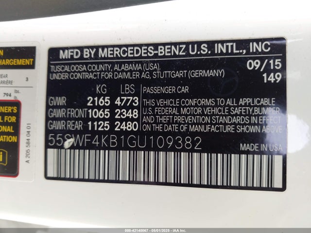 55SWF4KB1GU109382 Mercedes-Benz C 300 4matic/luxury 4matic/sport 4matic