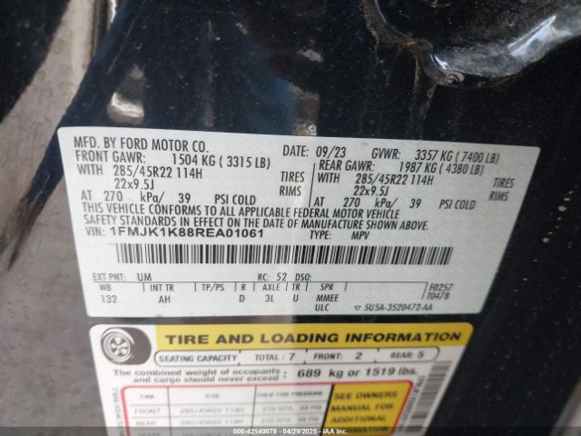 1FMJK1K88REA01061 Ford Expedition Limited Max