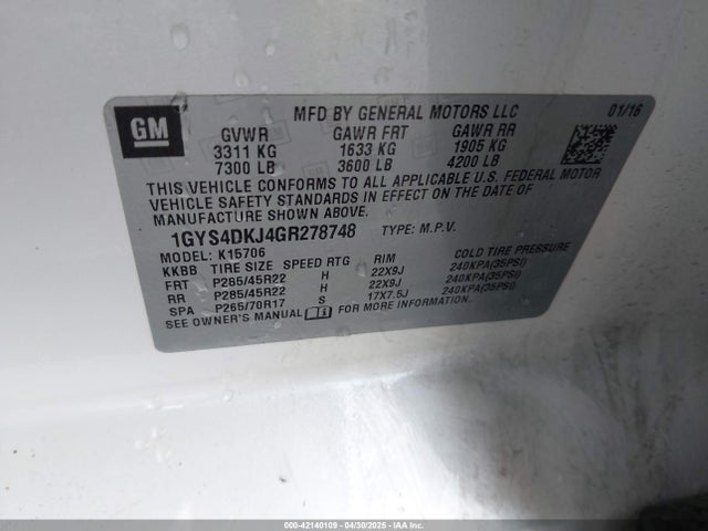 2016 CADILLAC ESCALADE 1GYS4DKJ4GR278748 Photo 8