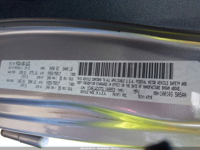 1C4BJWDG7GL109953 Jeep Wrangler Unlimited Sport