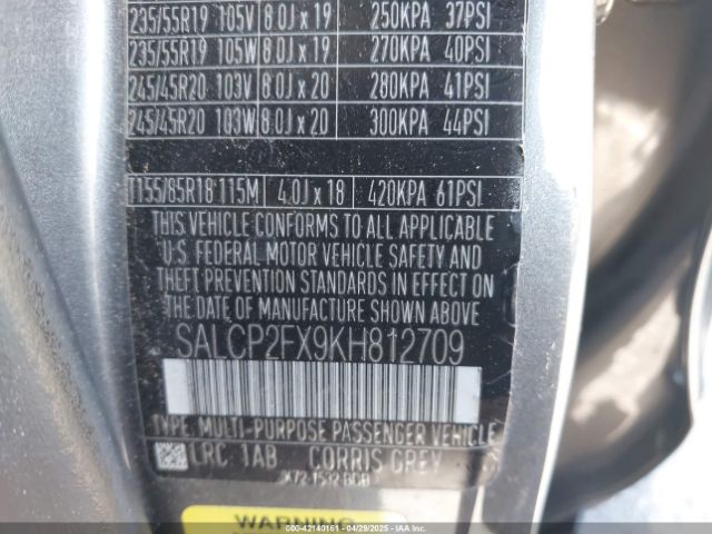 2019 LAND ROVER DISCOVERY SPORT SALCP2FX9KH812709 Photo 8