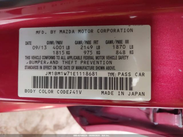 JM1BM1W71E1118681 Mazda Mazda3 I Grand Touring