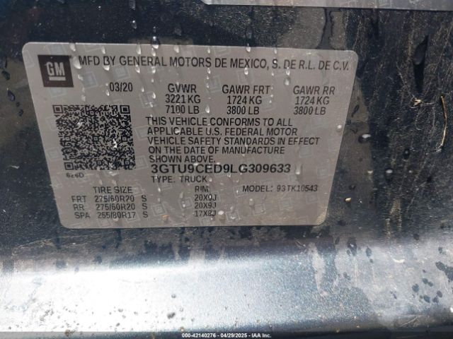 3GTU9CED9LG309633 GMC Sierra 1500 4wd  Short Box Elevation