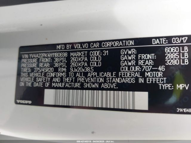 2017 VOLVO XC90 YV4A22PK4H1180698 Photo 8