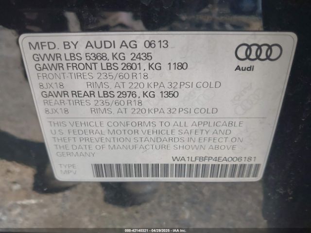 WA1LFBFP4EA006181 Audi Q5 2.0t Premium