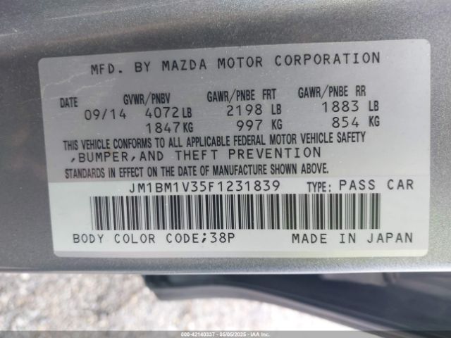 JM1BM1V35F1231839 Mazda Mazda3 S Touring
