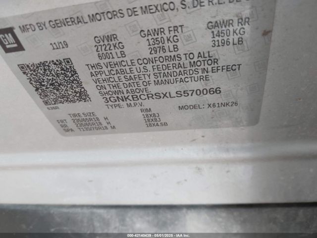 3GNKBCRSXLS570066 Chevrolet Blazer Fwd 2lt
