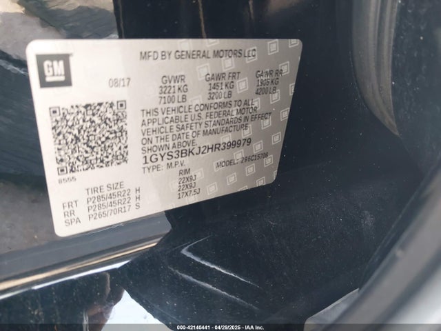 2017 CADILLAC ESCALADE 1GYS3BKJ2HR399979 Photo 8