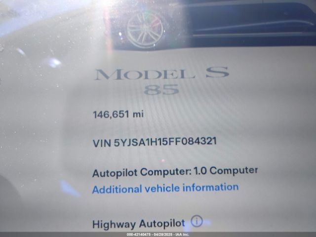 5YJSA1H15FF084321 Tesla Model S 60/70/85