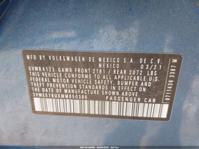 3VWE57BUXMM050386 Volkswagen Jetta 1.4t Sel