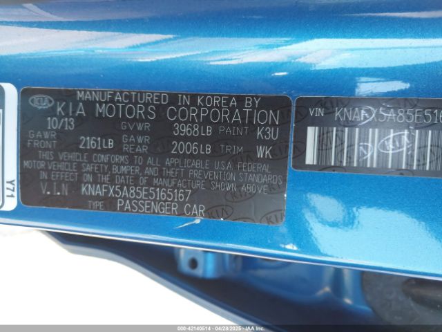 KNAFX5A85E5165167 KIA Forte