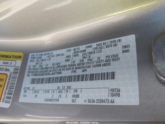 2024 FORD BRONCO 1FMDE8BH9RLA87599 Photo 8
