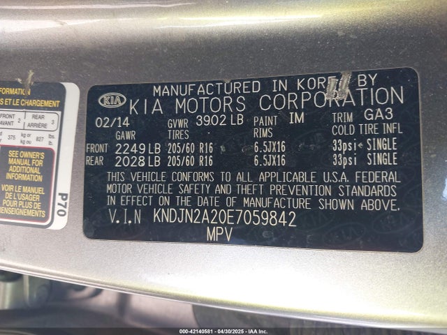 KIA Soul 2014 KNDJN2A20E7059842 Image 9