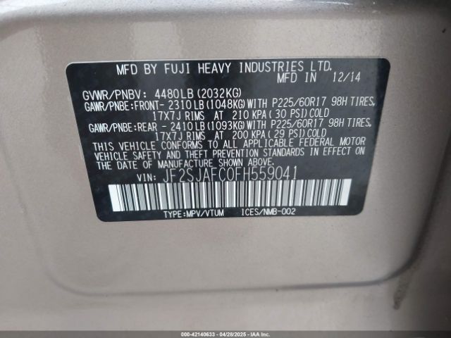 JF2SJAFC0FH559041 Subaru Forester 2.5i Premium