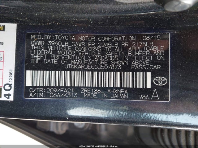 JTNKARJE0GJ507873 Scion IM