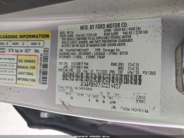 Ford 2017 2017 3FA6P0H77HR214427 Image 9