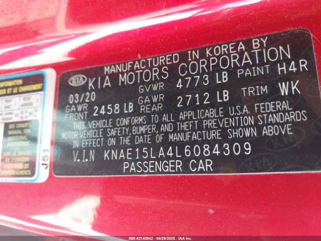 KNAE15LA4L6084309 KIA Stinger Gt-line