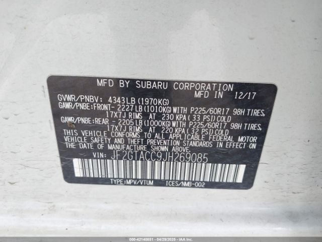 2018 SUBARU CROSSTREK JF2GTACC9JH269085 Photo 8