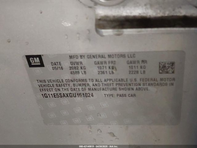 1G11E5SAXGU161024 Chevrolet Malibu Limited Ltz