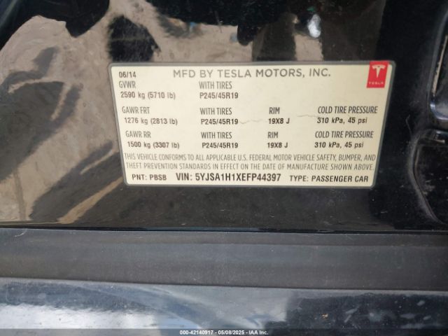 5YJSA1H1XEFP44397 Tesla Model S P85