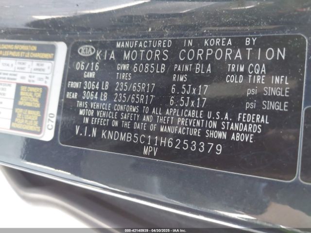 KNDMB5C11H6253379 KIA SEDONA LX