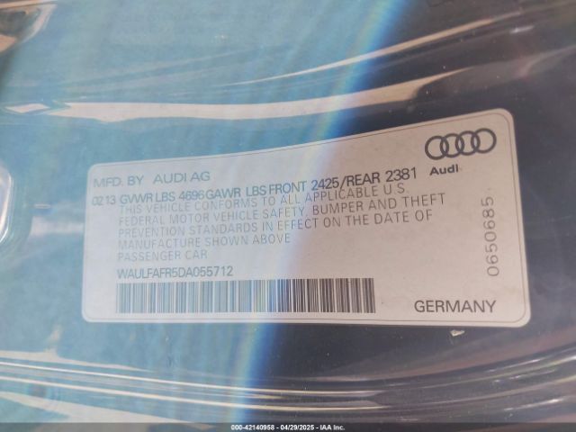 2013 AUDI A5 WAULFAFR5DA055712 Photo 8