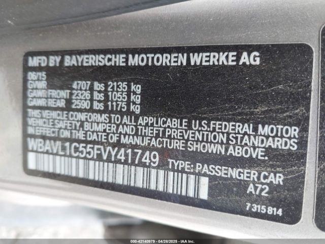 WBAVL1C55FVY41749 BMW X1 Xdrive28i