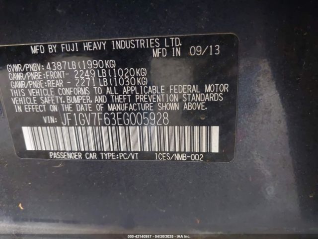 2014 SUBARU IMPREZA WRX JF1GV7F63EG005928 Photo 8