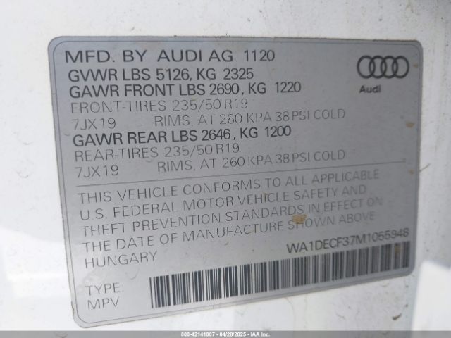 2021 AUDI Q3 WA1DECF37M1055948 Photo 8