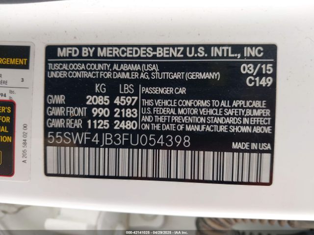 2015 MERCEDES-BENZ C 300 55SWF4JB3FU054398 Photo 8