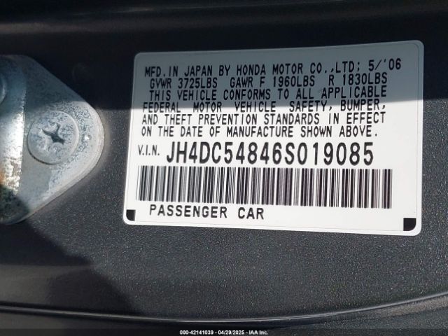 2006 ACURA RSX JH4DC54846S019085 Photo 8