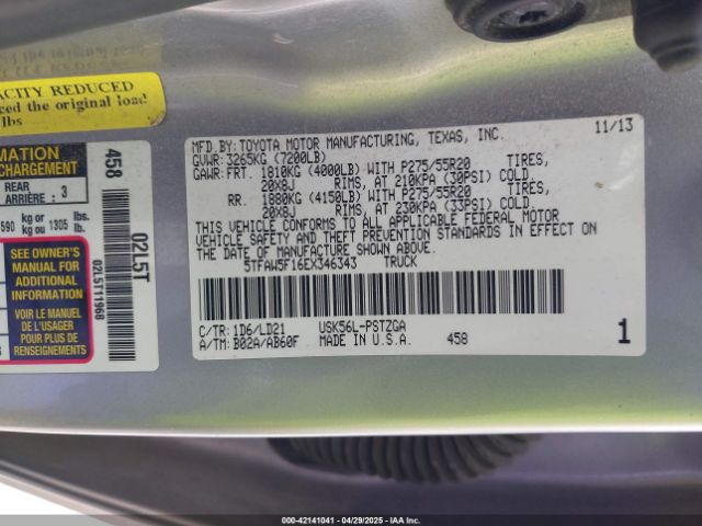5TFAW5F16EX346343 Toyota Tundra 1794 5.7l V8
