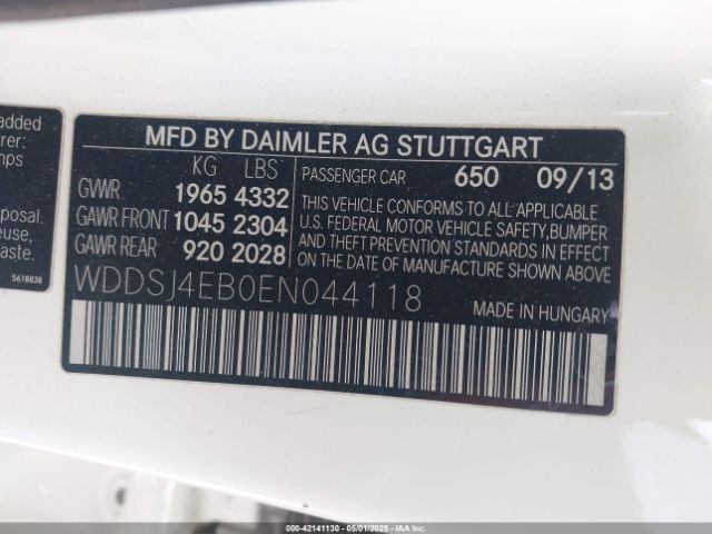 WDDSJ4EB0EN044118 Mercedes-Benz CLA 250