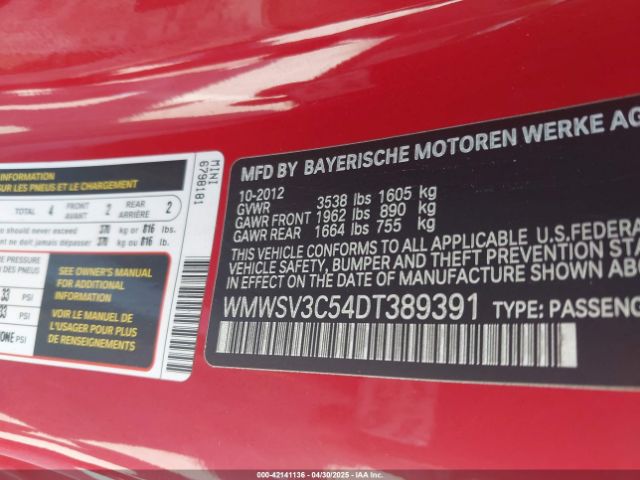 2013 MINI HARDTOP WMWSV3C54DT389391 Photo 8