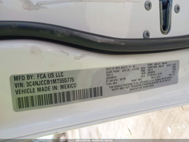 3C4NJCCB1MT555775 Jeep Compass Limited Fwd
