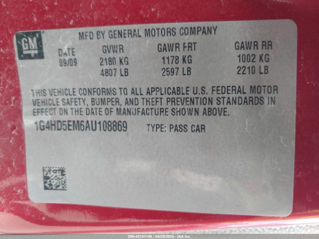 2010 BUICK LUCERNE 1G4HD5EM6AU108869 Photo 8