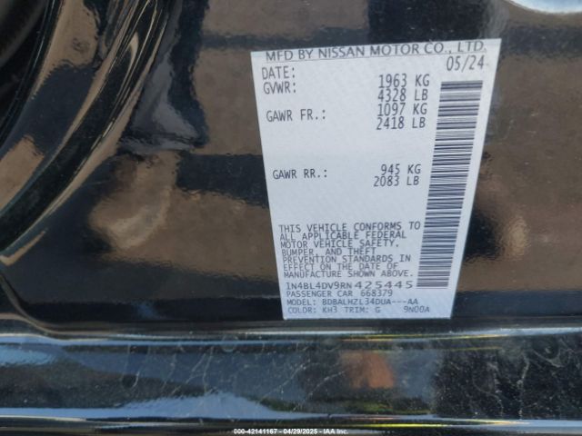 1N4BL4DV9RN425445 Nissan Altima Sv Fwd