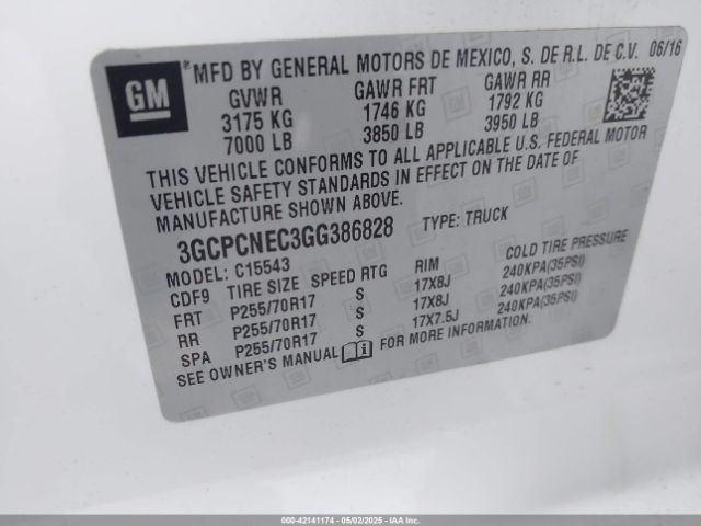 3GCPCNEC3GG386828 Chevrolet Silverado 1500 Ls