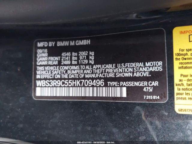 2017 BMW M4 WBS3R9C55HK709496 Photo 8
