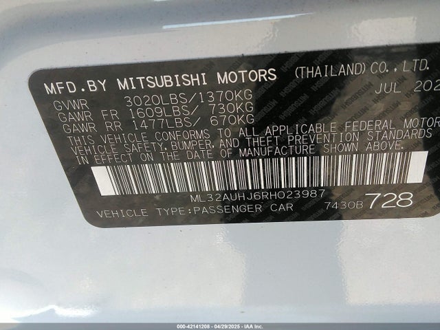 ML32AUHJ6RH023987 Mitsubishi mivec