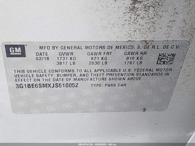 2018 CHEVROLET CRUZE 3G1BE6SMXJS610052 Photo 8