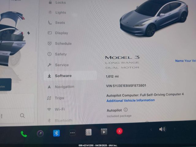 5YJ3E1EB9SF873801 Tesla Model 3 Long Range All-wheel Drive