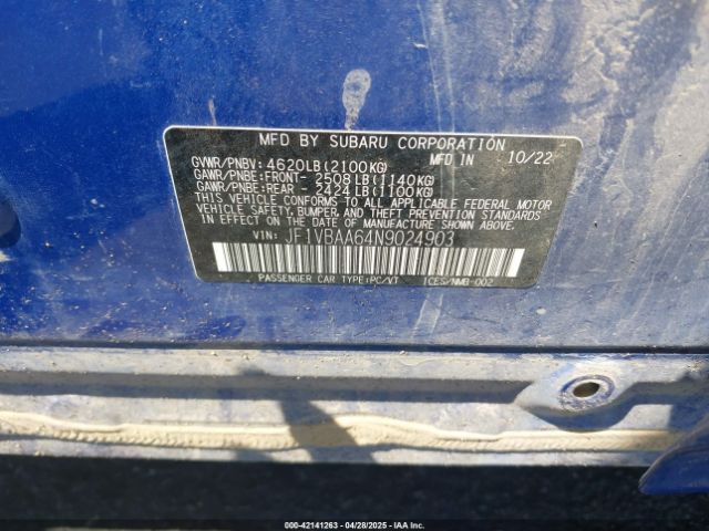 JF1VBAA64N9024903 Subaru WRX