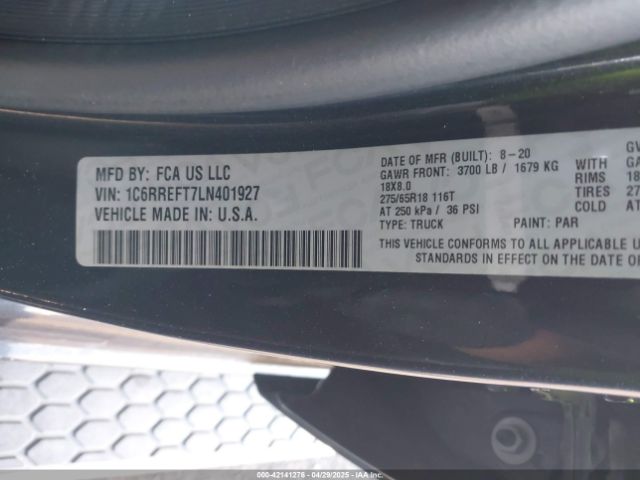 2020 RAM 1500 1C6RREFT7LN401927 Photo 8